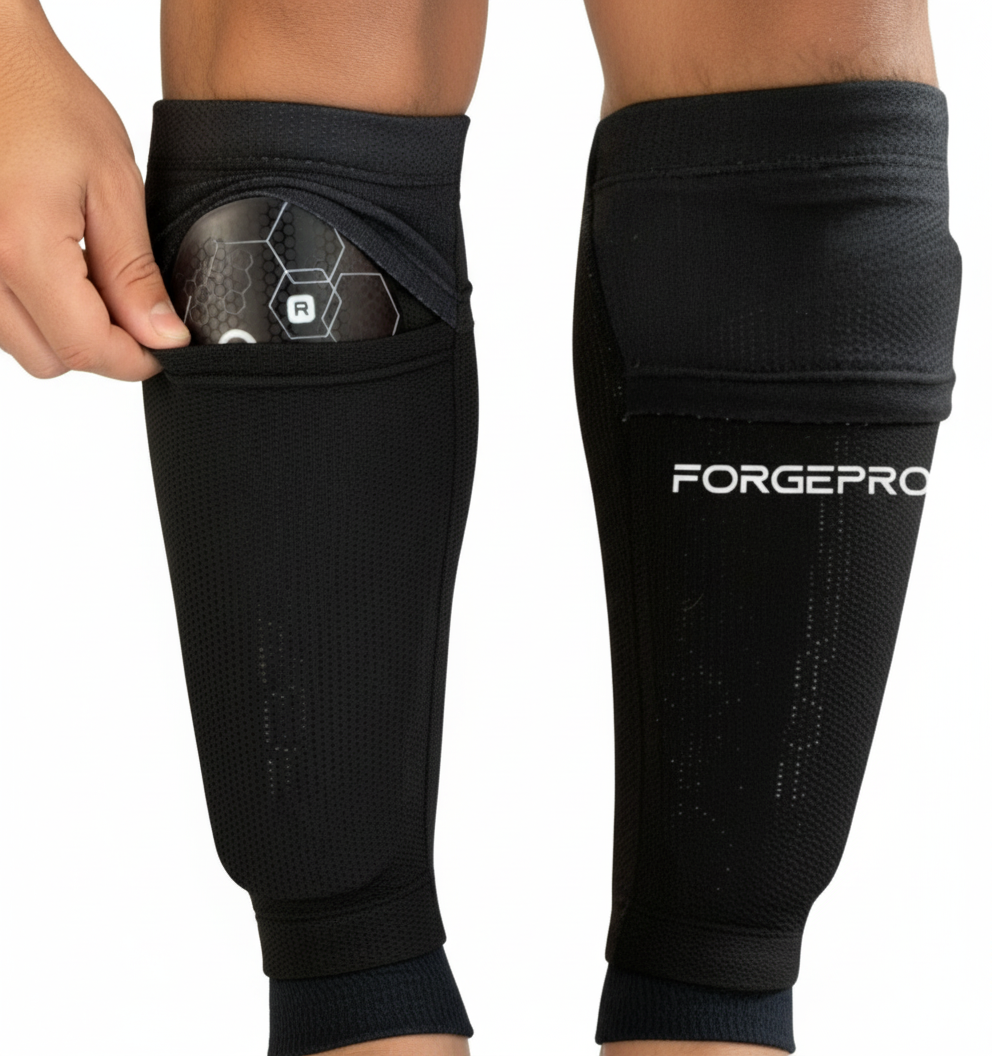 ForgePro Soccer Shin Guards – Impact-Resistant Protective Pads with Compression Sleeves
