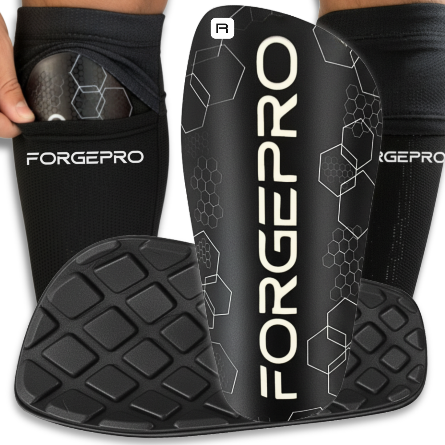 ForgePro Soccer Shin Guards – Impact-Resistant Protective Pads with Compression Sleeves