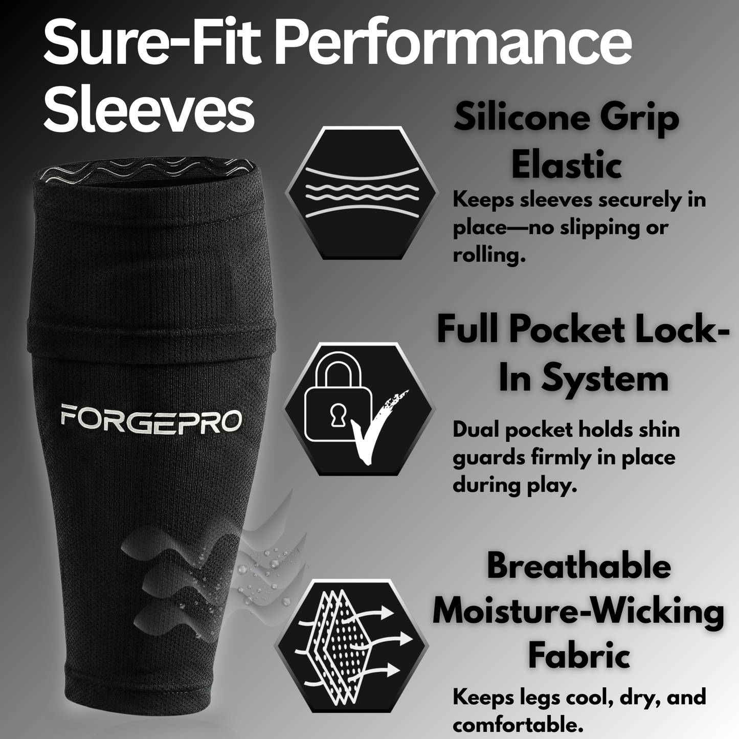 ForgePro Premium Shin Guard Sleeves (2-Pack)
